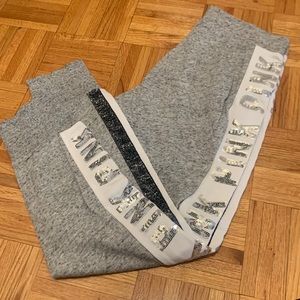 NWT. Victoria’s Secret skinny jogger. Sparkly sides. Size medium